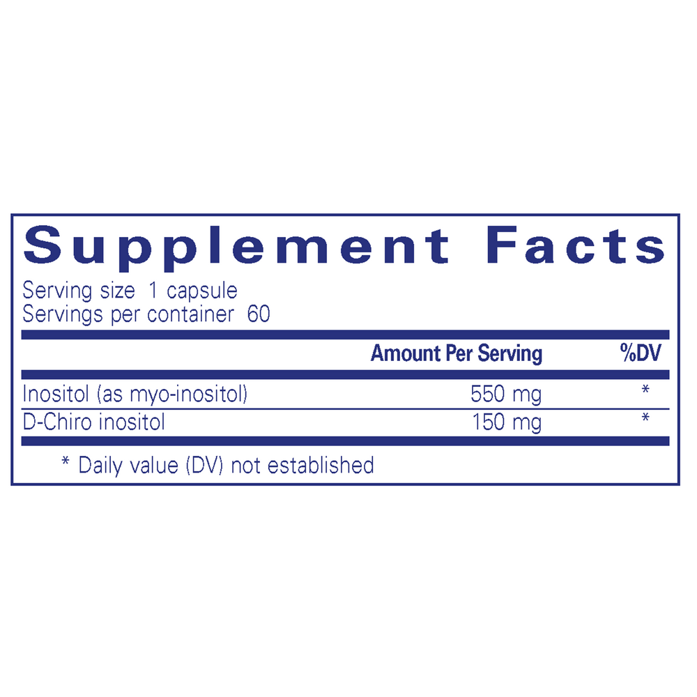 Inositol Complex Supplement Facts Label