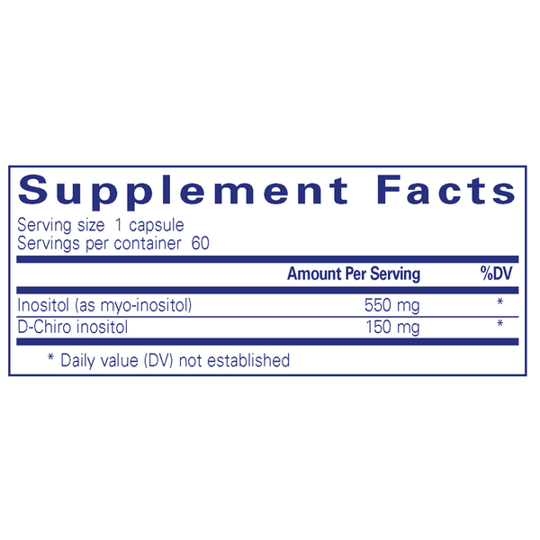 Inositol Complex Supplement Facts Label
