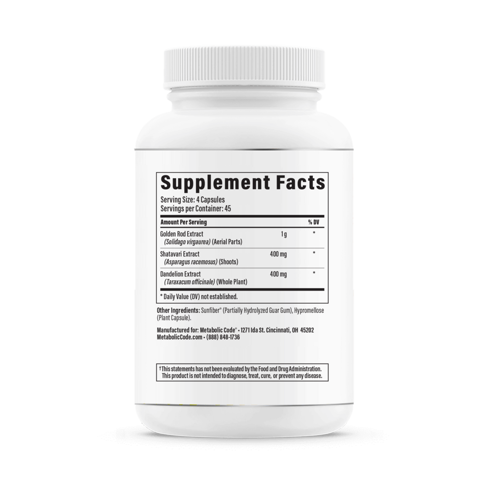 RenoCap Forte Supplement Facts Label