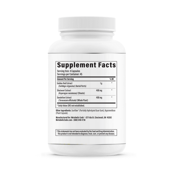 RenoCap Forte Supplement Facts Label