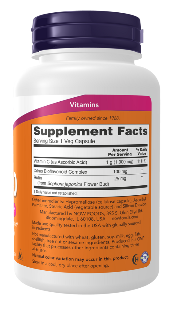 C-1000 - 250 Capsules Supplement Facts Label