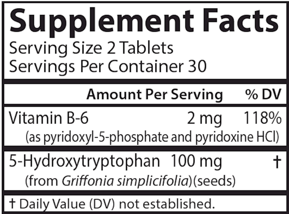 5-HTP Elite Supplement Facts Label