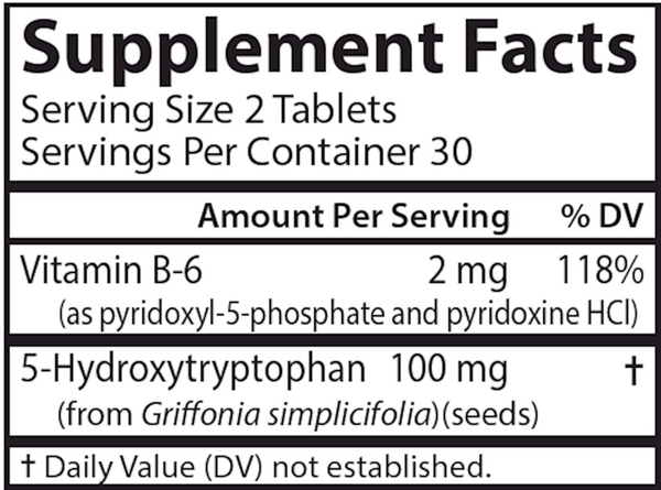 5-HTP Elite Supplement Facts Label