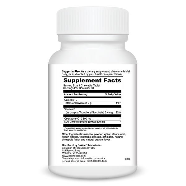 Coq10 Dmg 300/300 Supplement Facts Label