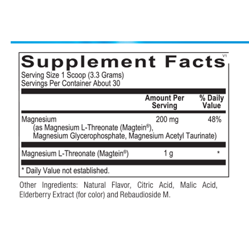 CereMag Supplement Facts Label