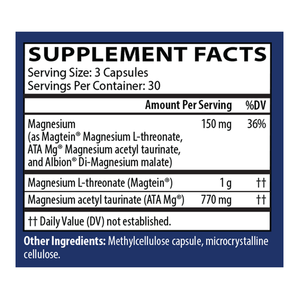 MindMag Ultra Supplement Facts Label