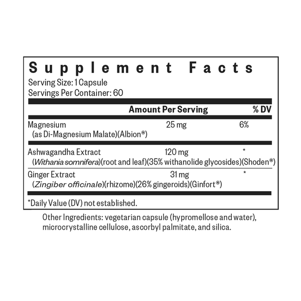 Ashwagandha Extract Supplement Facts Label
