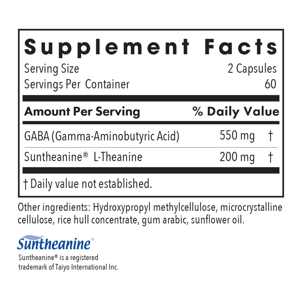 200 mg of Zen Supplement Facts Label
