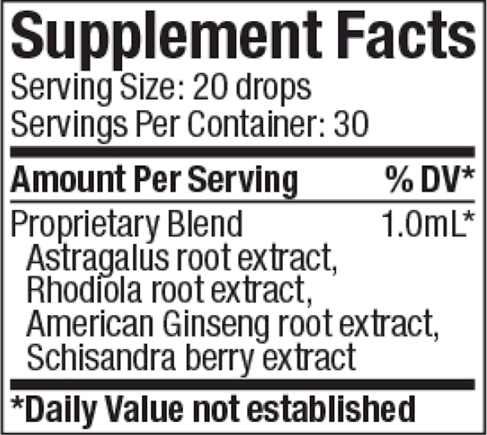 Adrenal Supplement Facts Label