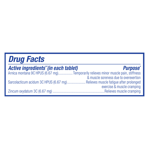 Arnicare Leg Cramps Supplement Facts Label