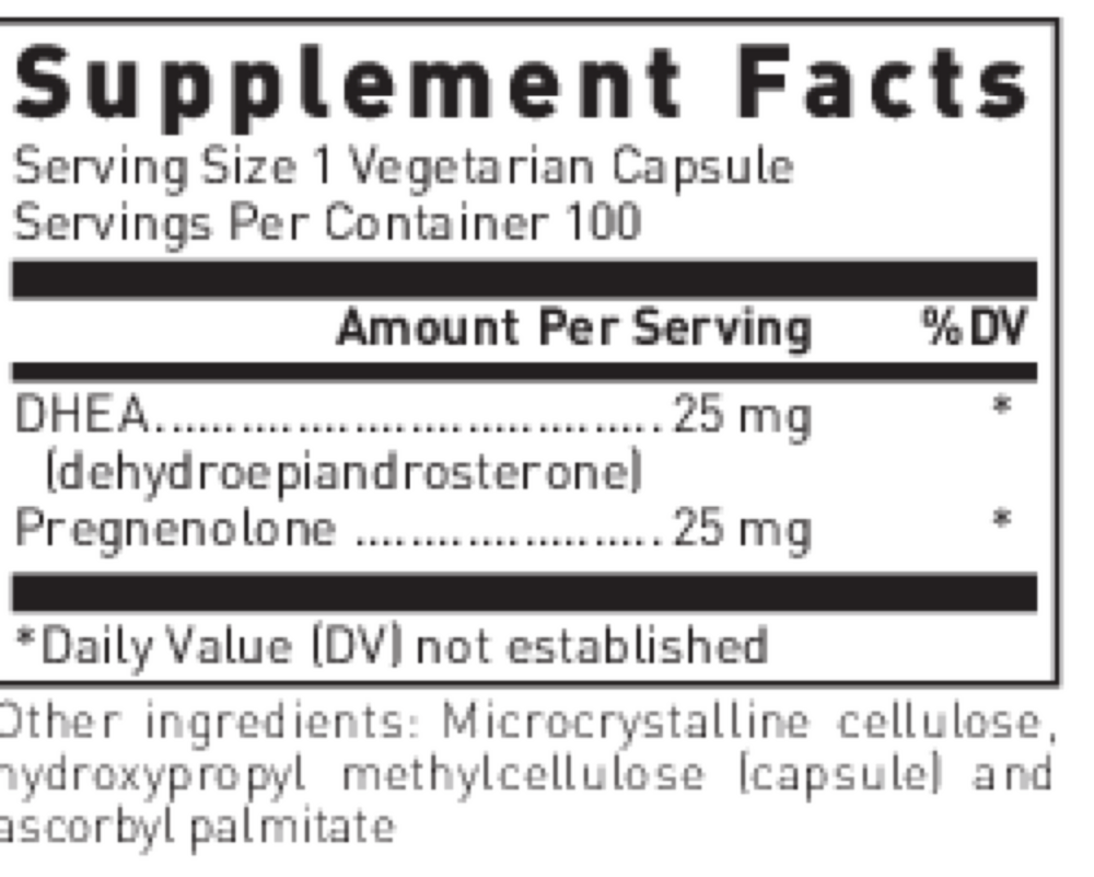 DHEA Plus Supplement Facts Label