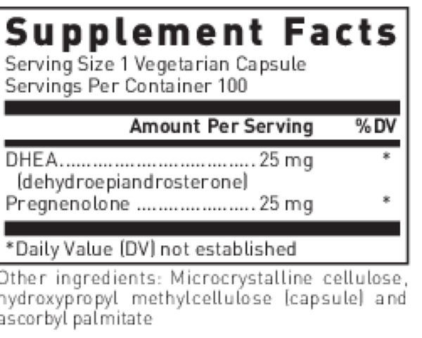 DHEA Plus Supplement Facts Label