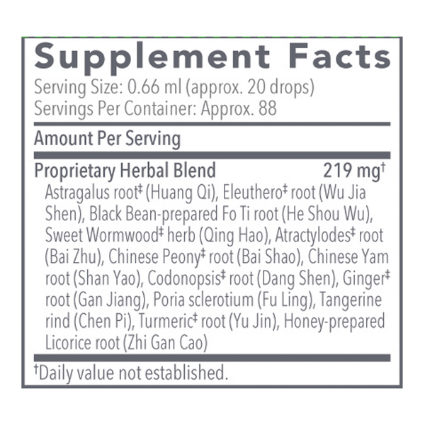 Biotonic Supplement Facts Label