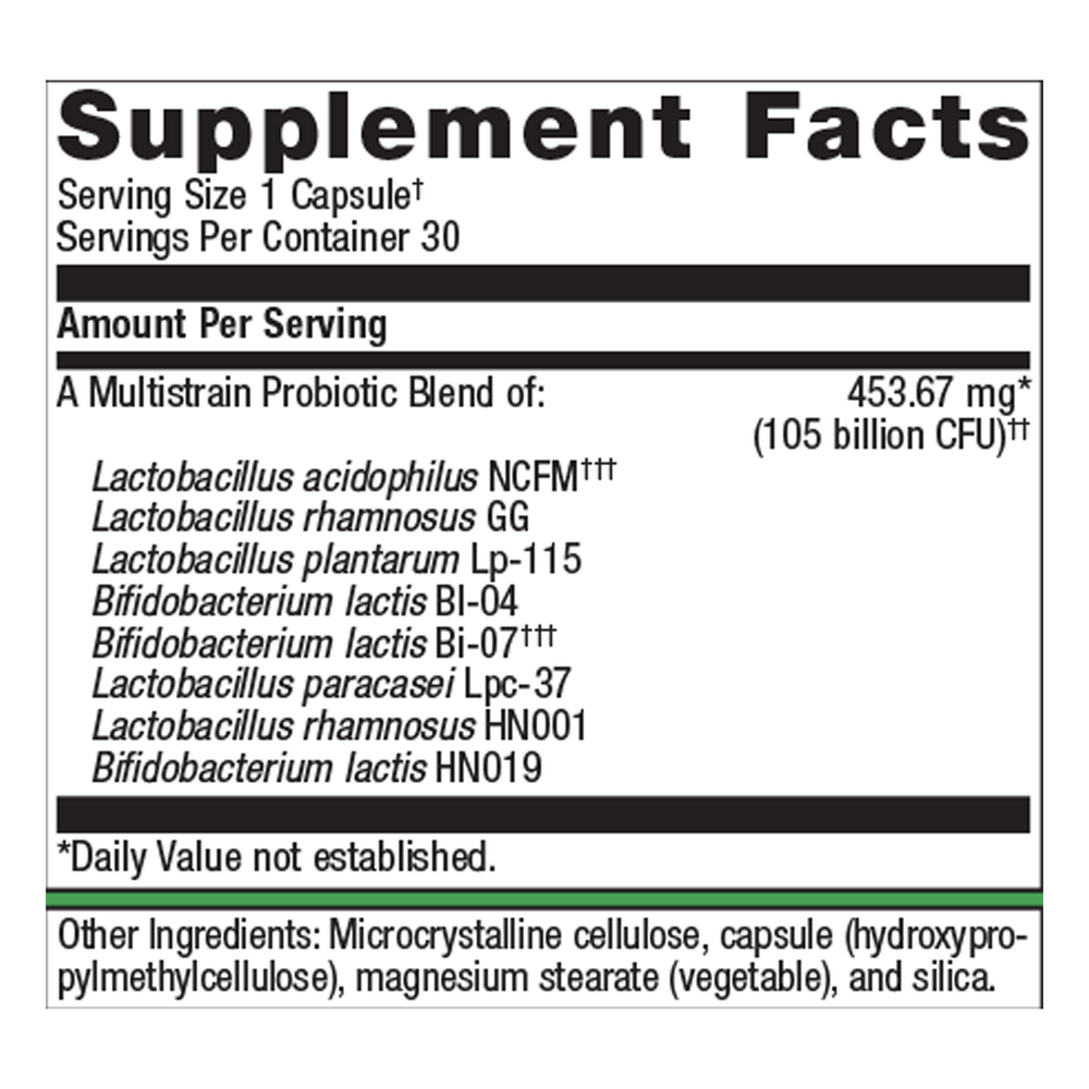UltraFlora BiomePro Multistrain Supplement Facts Label