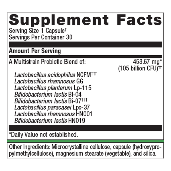 UltraFlora BiomePro Multistrain Supplement Facts Label