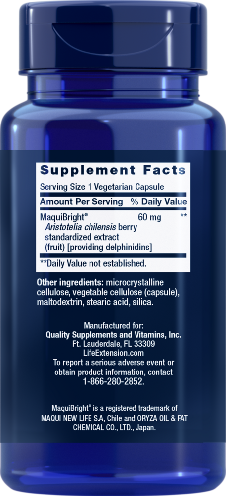 Tear Support with MaquiBright® Supplement Facts Label