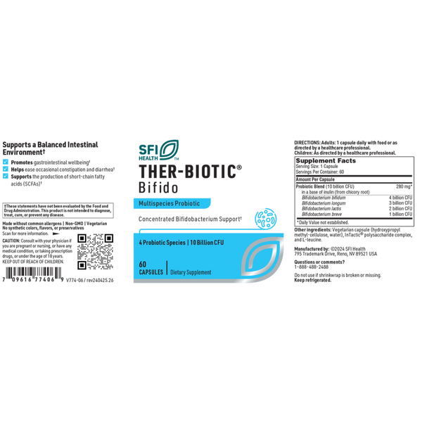 Ther-Biotic Bifido (Factor 4) Supplement Facts Label