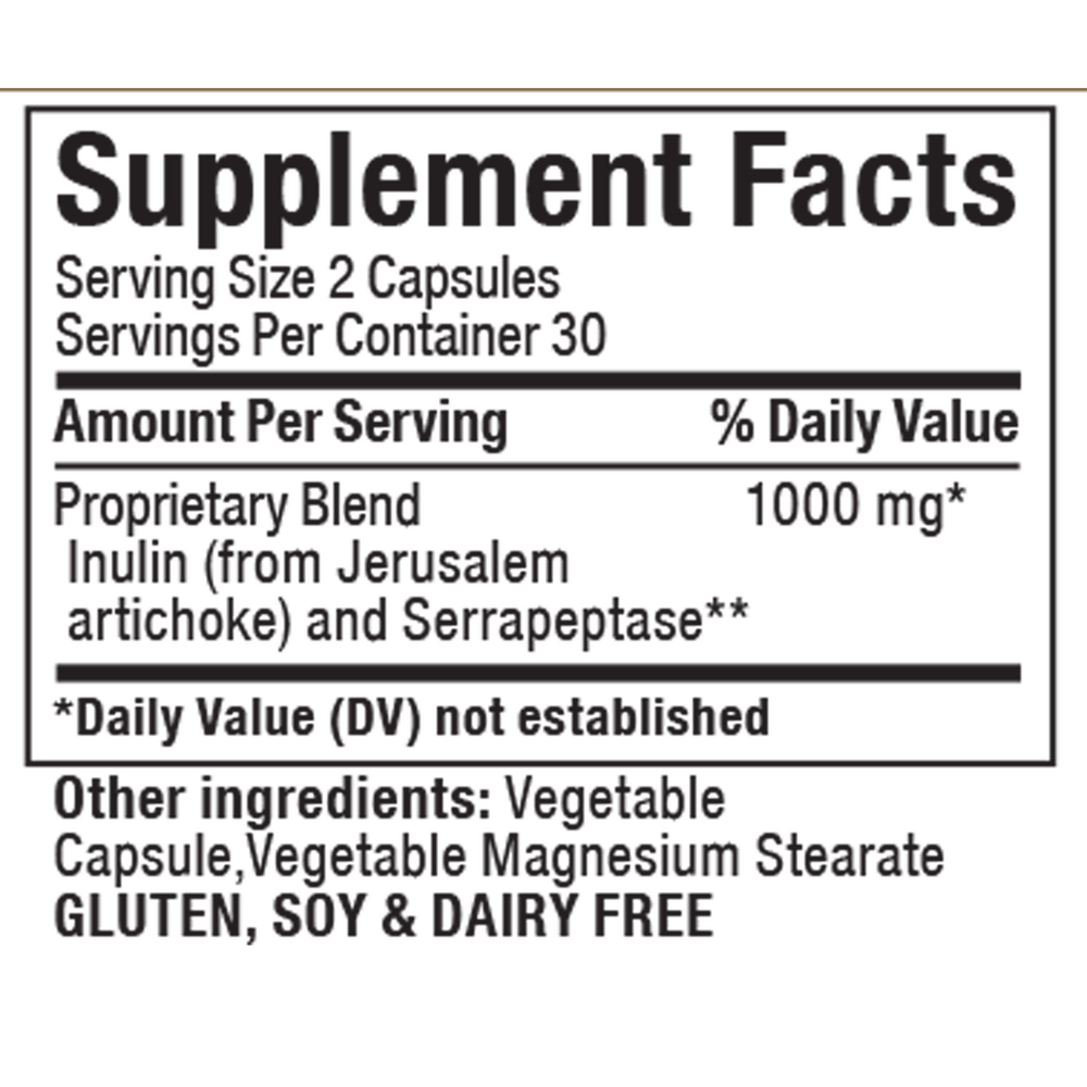 Serrapeptase Supplement Facts Label