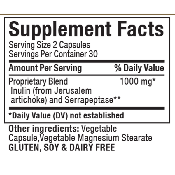 Serrapeptase Supplement Facts Label
