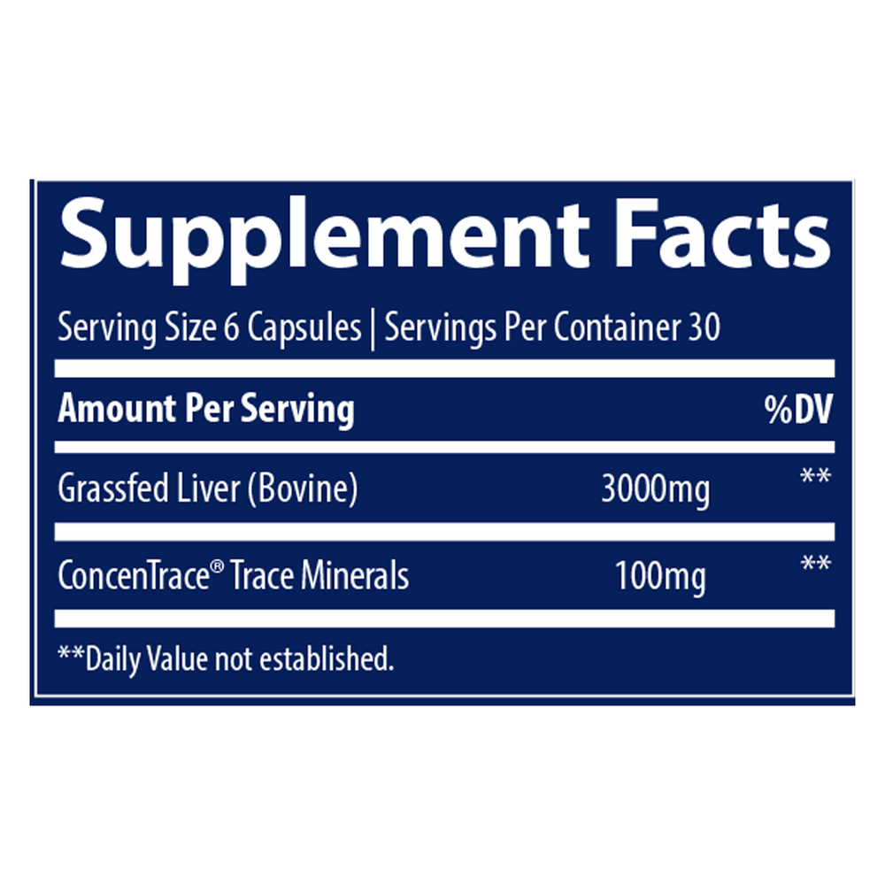 TMAncestral Beef Liver Supplement Facts Label
