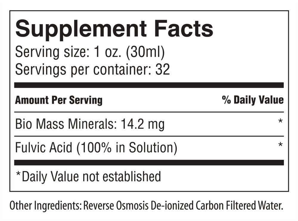 Vitality Boost Supplement Facts Label