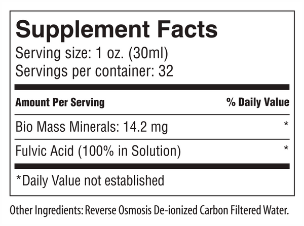 Vitality Boost Supplement Facts Label