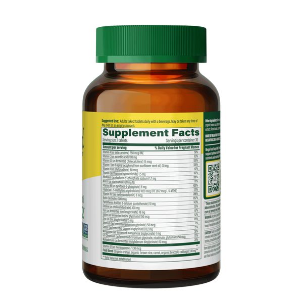 Baby & Me 2 Supplement Facts Label