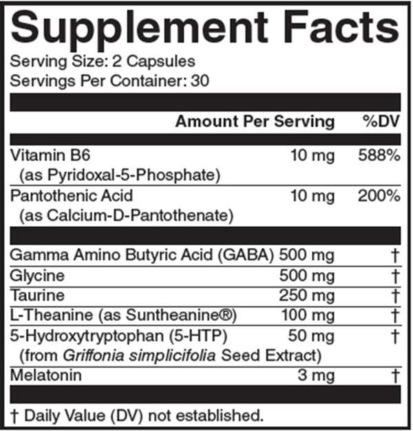 Sleep Time Supplement Facts Label