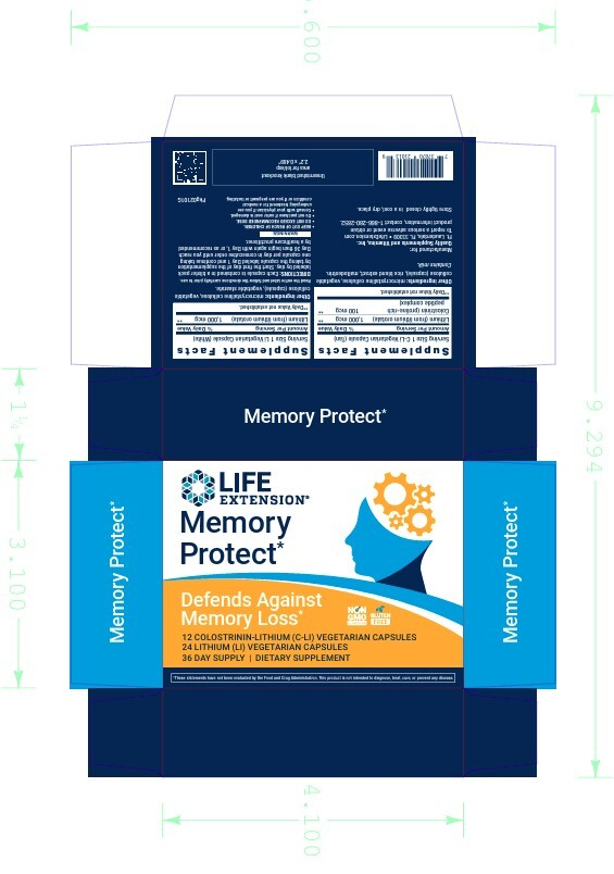 Memory Protect Supplement Facts Label