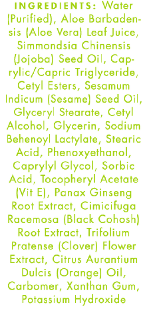 Phytoestrogen Body Cream Supplement Facts Label