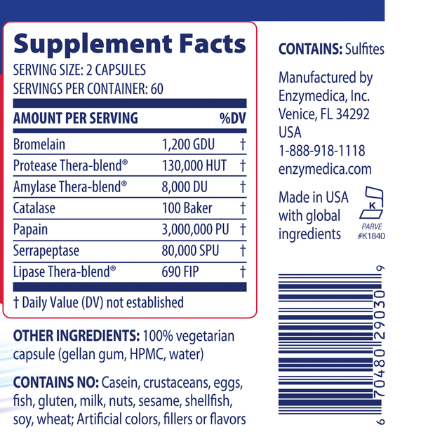 Repair Gold Supplement Facts Label