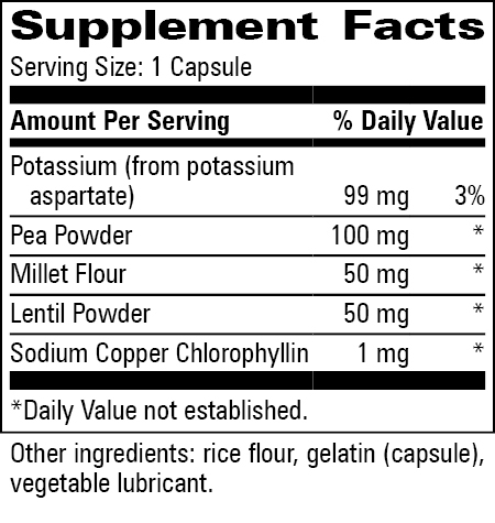 Potasinase™ Supplement Facts Label