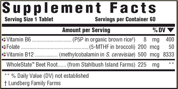 Methyl B12 Supplement Facts Label