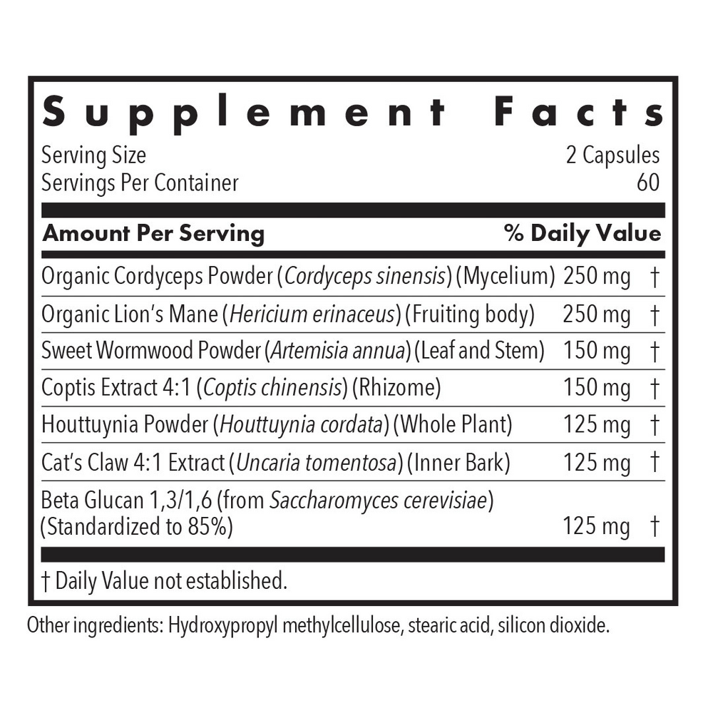 Phyto Tick Defense 120 Vegetarian Capsules Supplement Facts Label