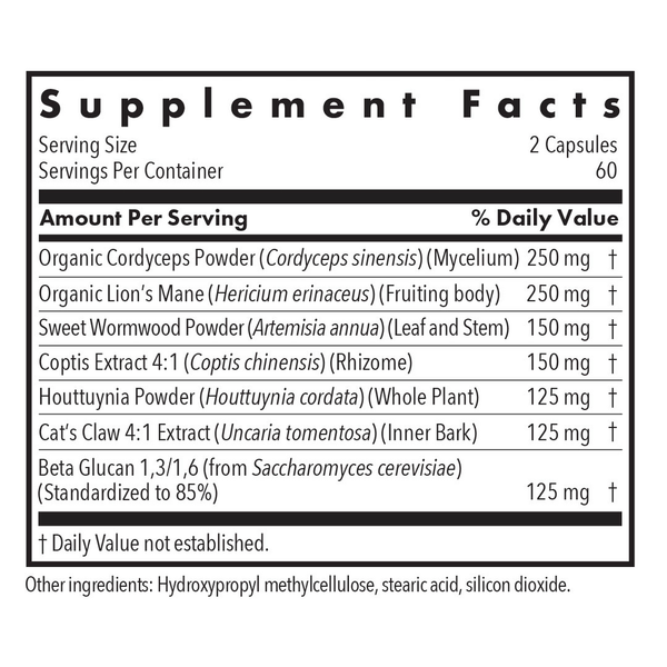 Phyto Tick Defense 120 Vegetarian Capsules Supplement Facts Label