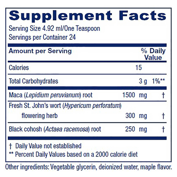 Menopause Tonic Supplement Facts Label