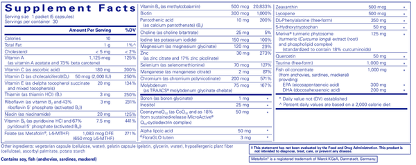 NeuroMood Pure Pack Supplement Facts Label
