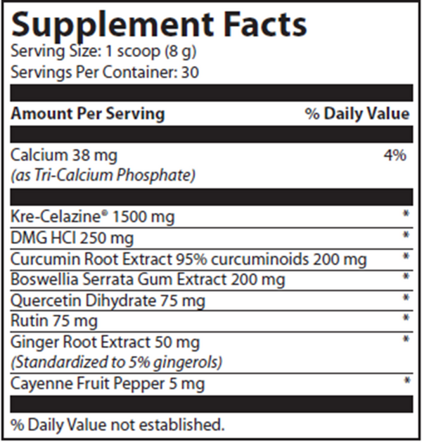 X Flame Supplement Facts Label