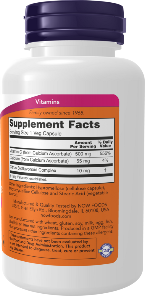 C-500 (Buffered) Supplement Facts Label