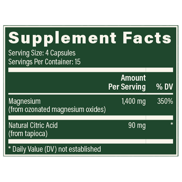 Oxy-Powder Supplement Facts Label