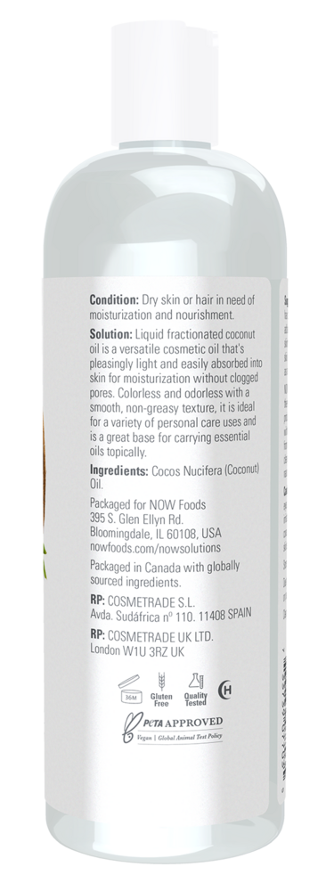 Liquid Coconut Oil Supplement Facts Label
