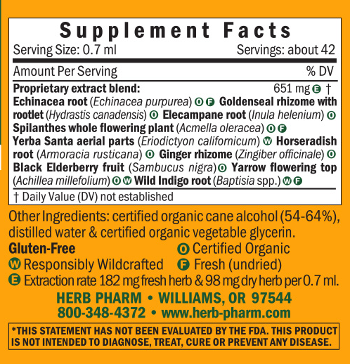 Rapid Immune Boost Compound Supplement Facts Label