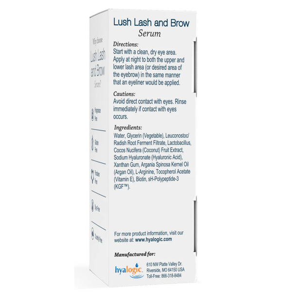 Lush Lash and Brow Serum Supplement Facts Label
