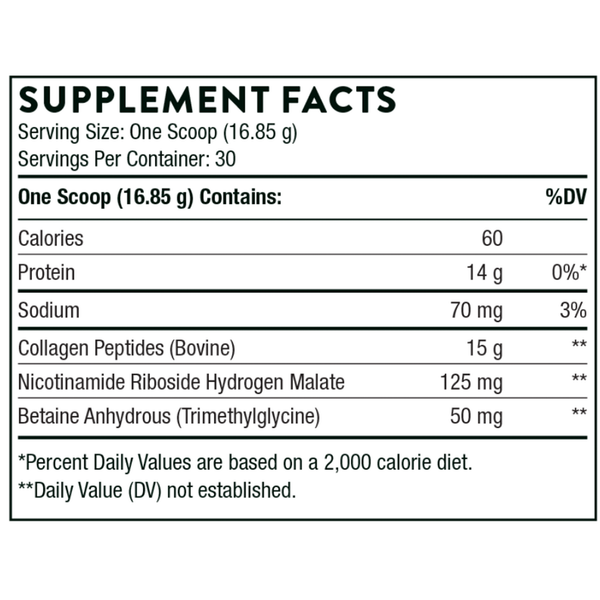 Collagen Fit Supplement Facts Label