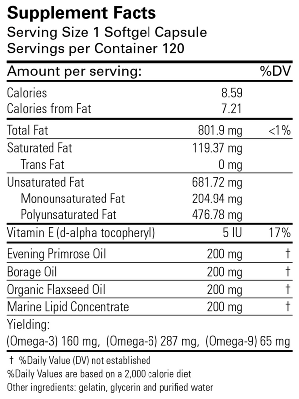 OmegaMaxx Supplement Facts Label