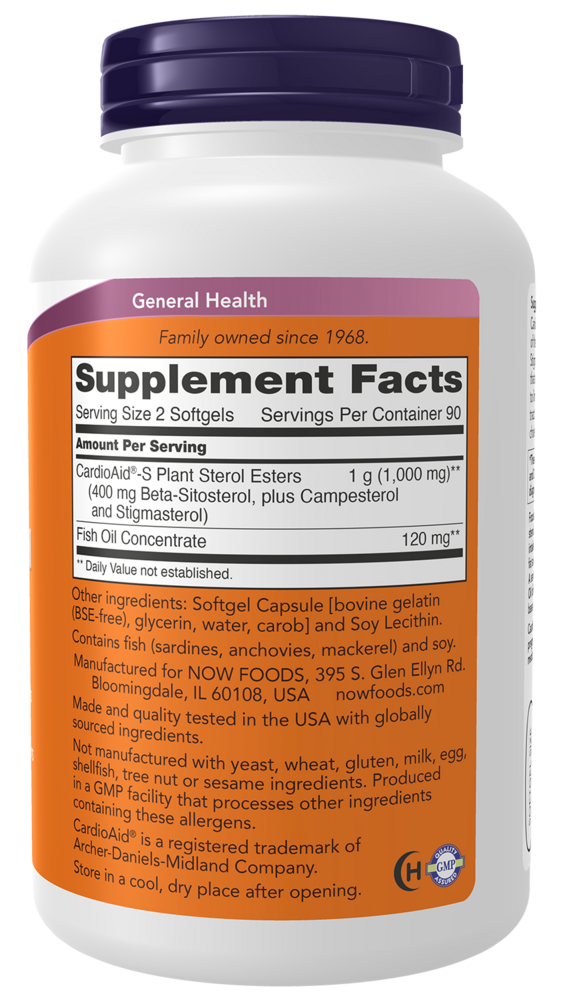 Beta-Sitosterol Plant Sterols Supplement Facts Label