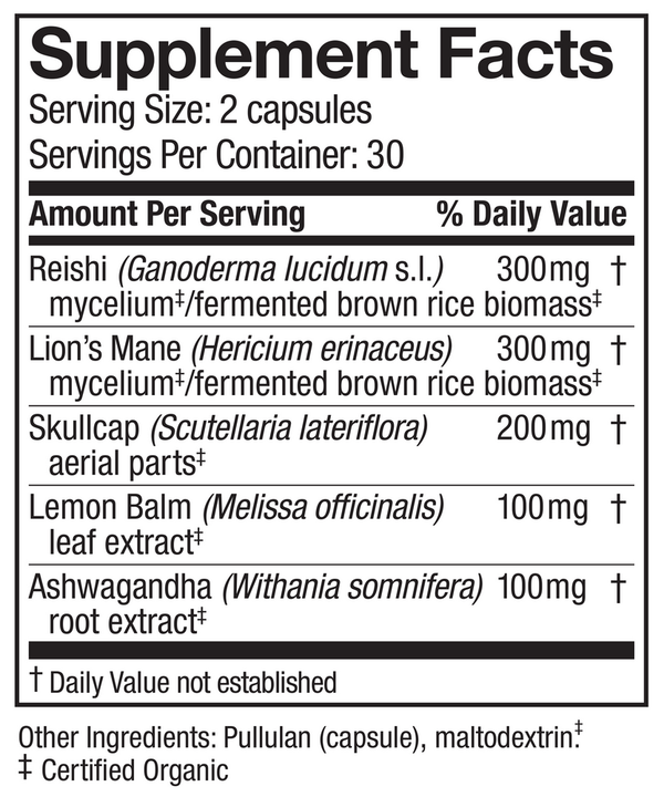 MycoBotanicals - STRESS DECOMPRESS Supplement Facts Label