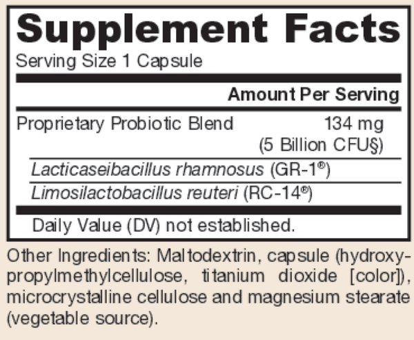 FemDophilus 60 Count Supplement Facts Label