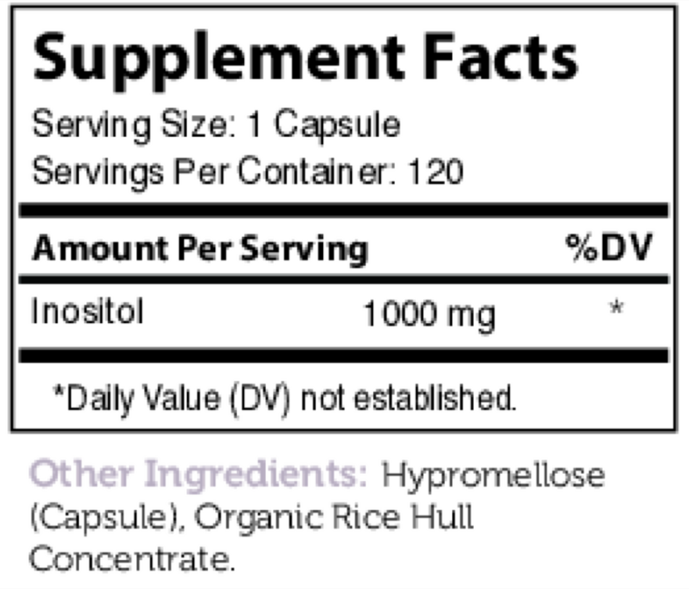 Inositol Supplement Facts Label