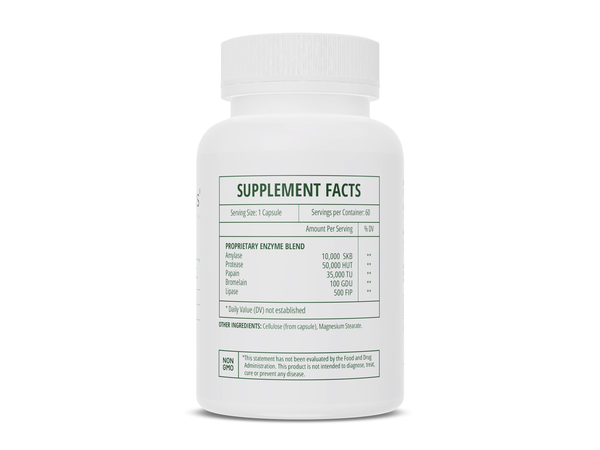 Mega-Polyzyme Supplement Facts Label